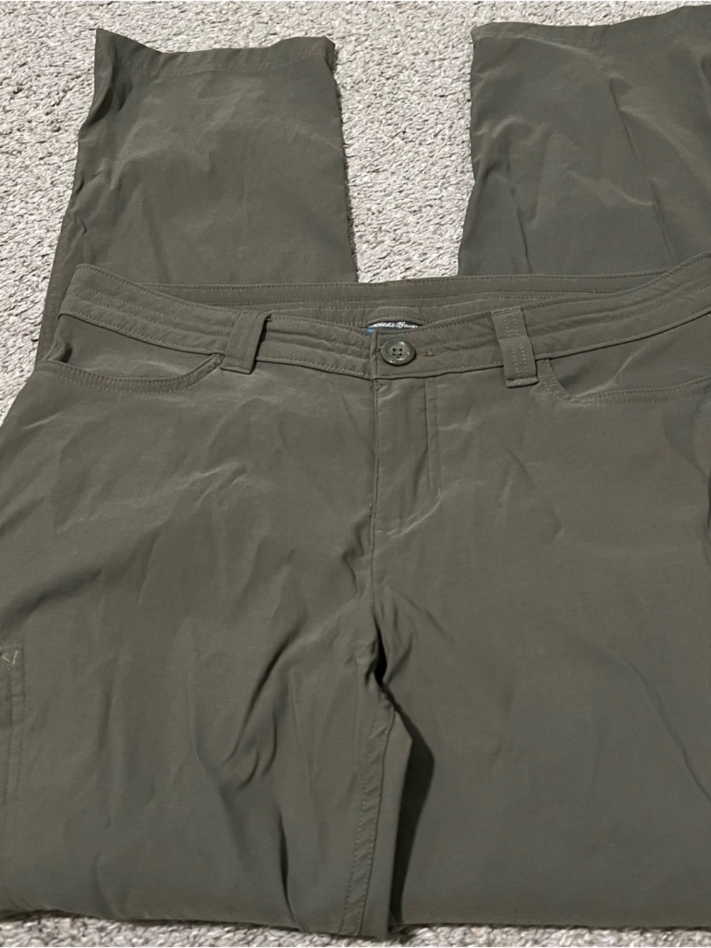 Eddie Bauer Women’s Nylon Blend Olive First Ascent Cargo Hiking Pants Sz 10 - Picture 4 of 13